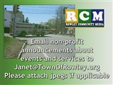 Email non-profit announcements to Janet@TownOfRowley.org