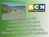 Email non-profit announcements to Janet@TownOfRowley.org